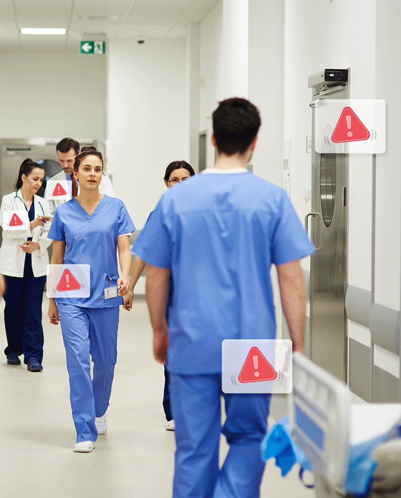 Alerts going off in a hospital